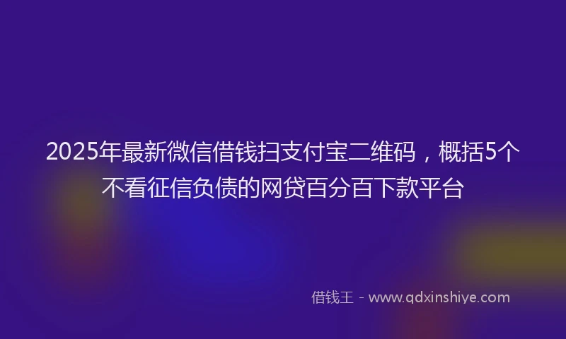 2025年最新微信借钱扫支付宝二维码，概括5个不看征信负债的网贷百分百下款平台