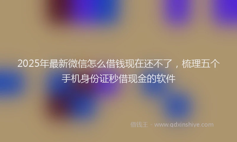 2025年最新微信怎么借钱现在还不了，梳理五个手机身份证秒借现金的软件