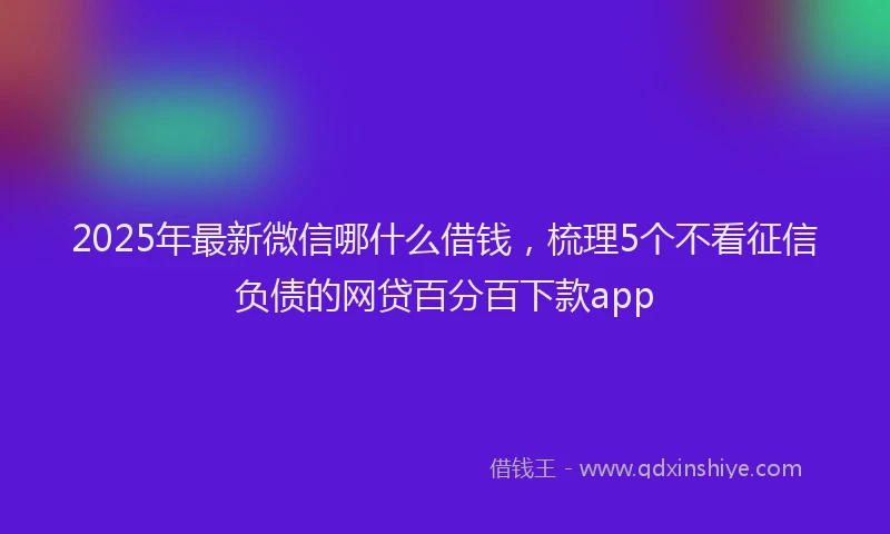 2025年最新微信哪什么借钱，梳理5个不看征信负债的网贷百分百下款app