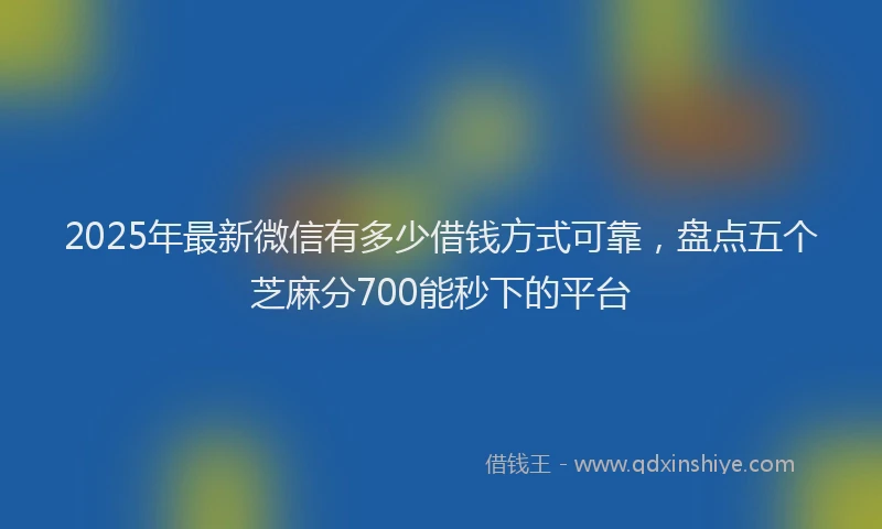 2025年最新微信有多少借钱方式可靠，盘点五个芝麻分700能秒下的平台