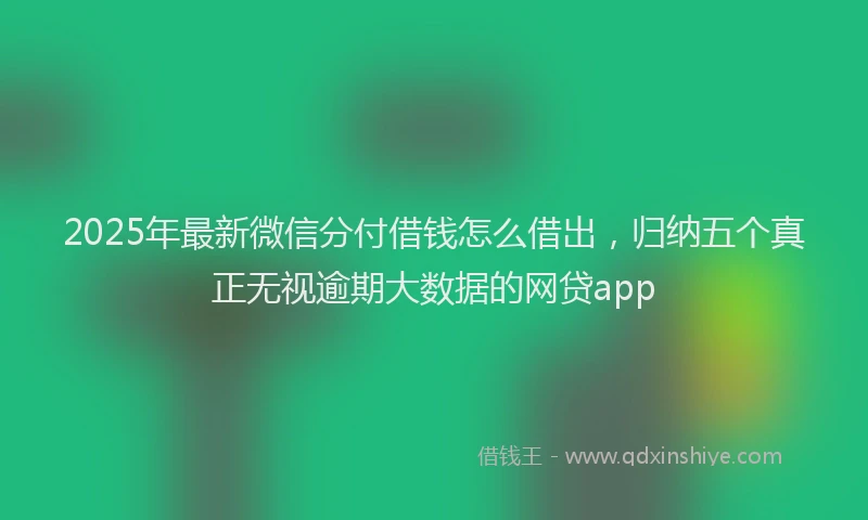 2025年最新微信分付借钱怎么借出，归纳五个真正无视逾期大数据的网贷app