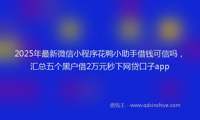 2025年最新微信小程序花鸭小助手借钱可信吗，汇总五个黑户借2万元秒下网贷口子app