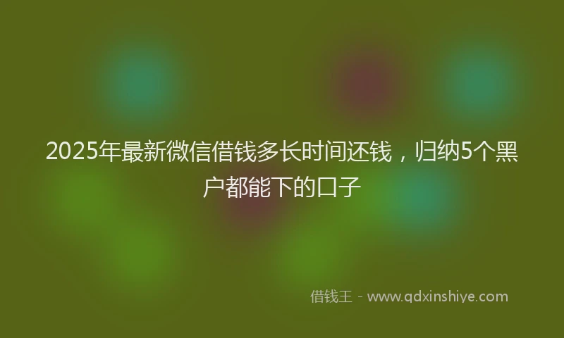 2025年最新微信借钱多长时间还钱，归纳5个黑户都能下的口子