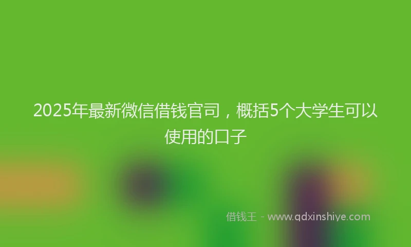 2025年最新微信借钱官司，概括5个大学生可以使用的口子