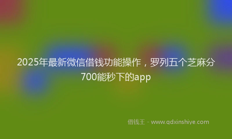 2025年最新微信借钱功能操作，罗列五个芝麻分700能秒下的app