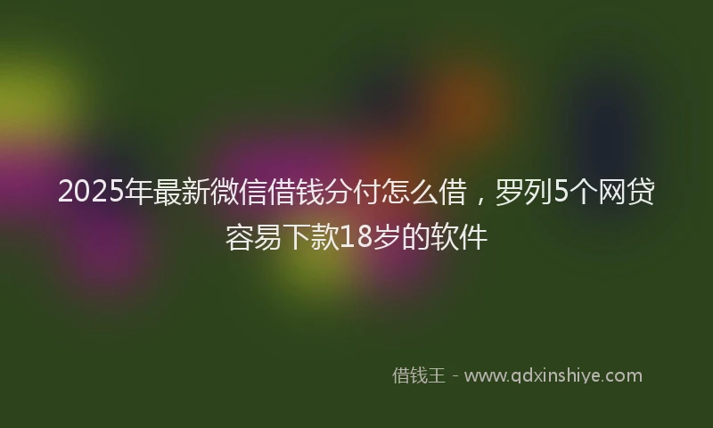 2025年最新微信借钱分付怎么借，罗列5个网贷容易下款18岁的软件