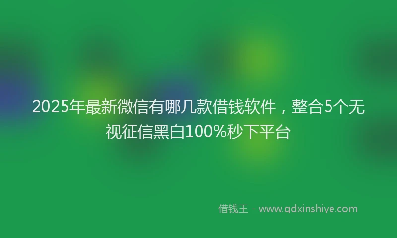 2025年最新微信有哪几款借钱软件，整合5个无视征信黑白100%秒下平台