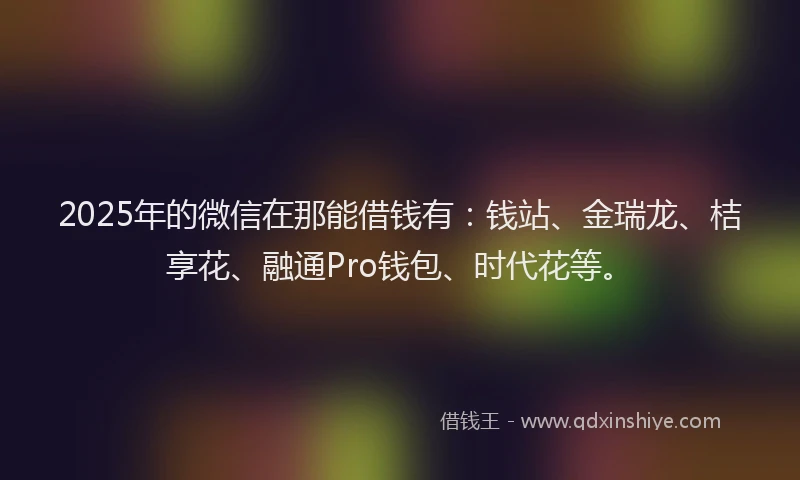 2025年的微信在那能借钱有：钱站、金瑞龙、桔享花、融通Pro钱包、时代花等。