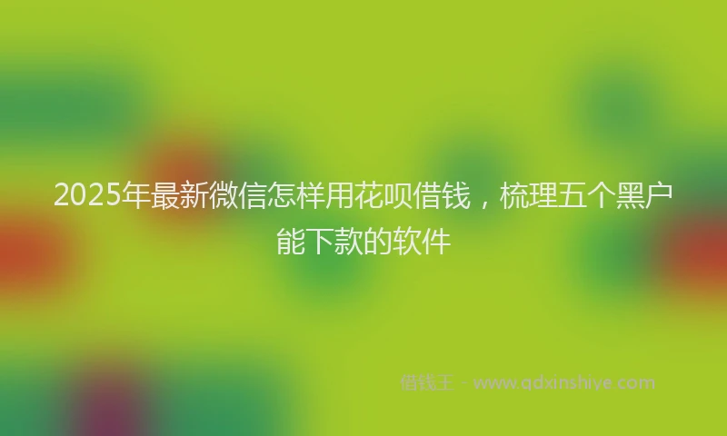 2025年最新微信怎样用花呗借钱，梳理五个黑户能下款的软件