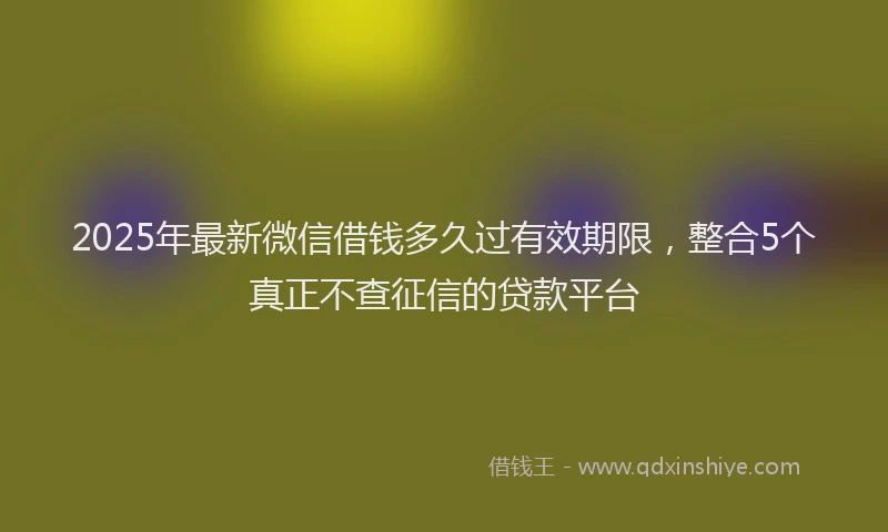 2025年最新微信借钱多久过有效期限，整合5个真正不查征信的贷款平台