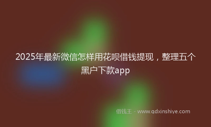 2025年最新微信怎样用花呗借钱提现，整理五个黑户下款app