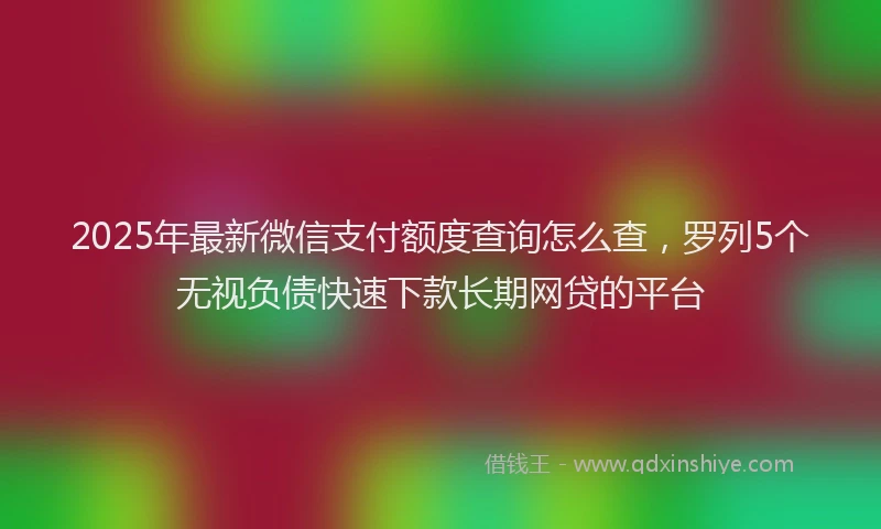 2025年最新微信支付额度查询怎么查，罗列5个无视负债快速下款长期网贷的平台