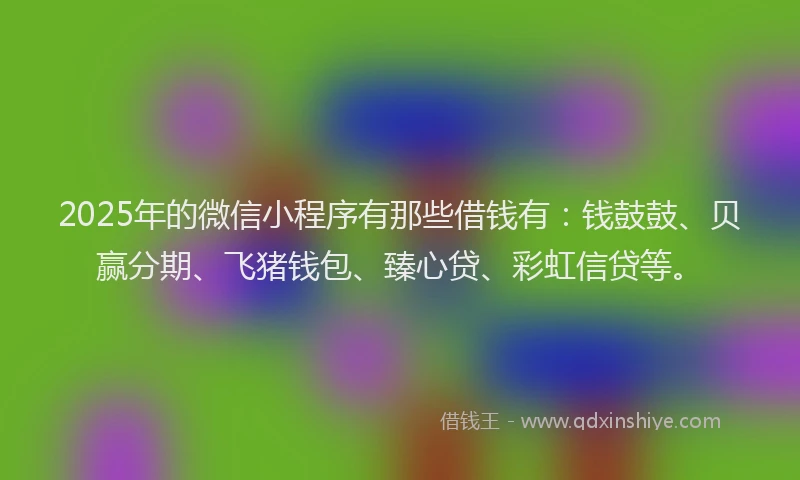 2025年的微信小程序有那些借钱有：钱鼓鼓、贝赢分期、飞猪钱包、臻心贷、彩虹信贷等。