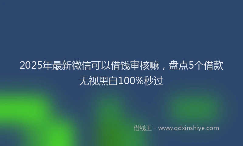 2025年最新微信可以借钱审核嘛，盘点5个借款无视黑白100%秒过