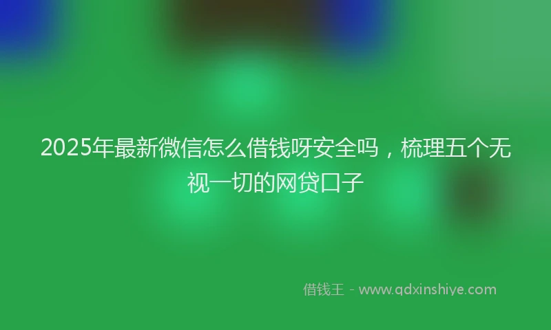 2025年最新微信怎么借钱呀安全吗，梳理五个无视一切的网贷口子
