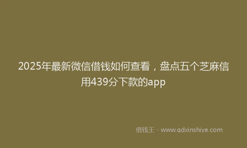2025年最新微信借钱如何查看，盘点五个芝麻信用439分下款的app