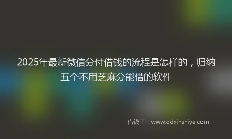 2025年最新微信分付借钱的流程是怎样的，归纳五个不用芝麻分能借的软件