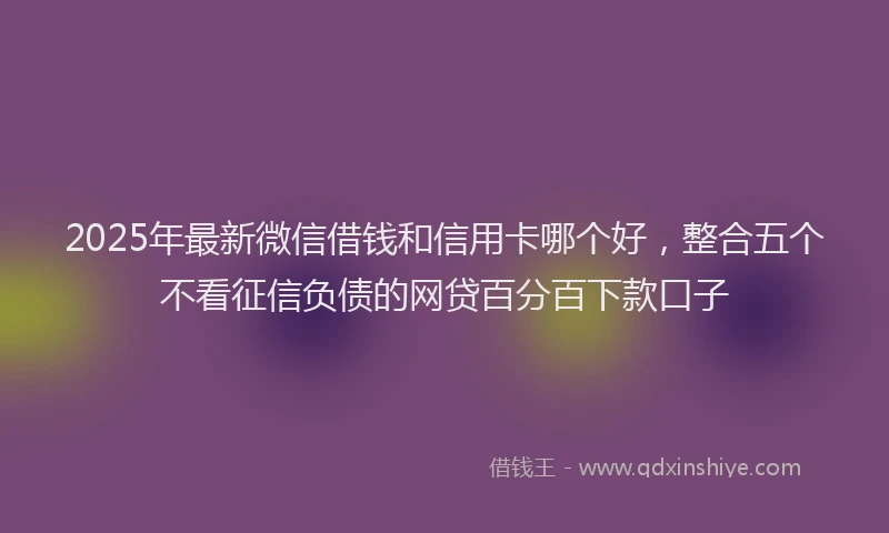 2025年最新微信借钱和信用卡哪个好，整合五个不看征信负债的网贷百分百下款口子