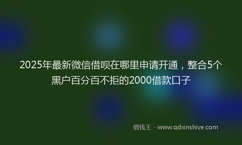 2025年最新微信借呗在哪里申请开通，整合5个黑户百分百不拒的2000借款口子