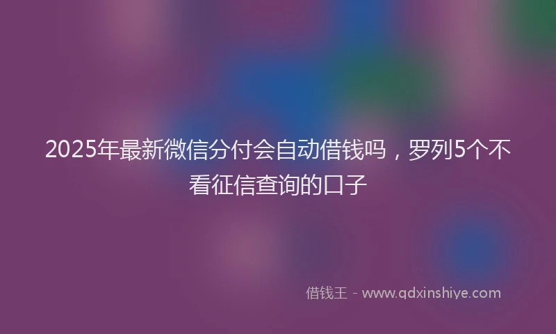 2025年最新微信分付会自动借钱吗，罗列5个不看征信查询的口子