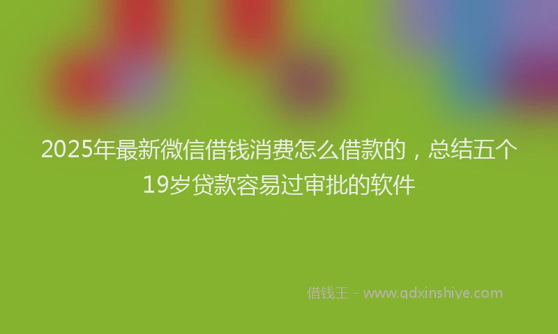2025年最新微信借钱消费怎么借款的，总结五个19岁贷款容易过审批的软件