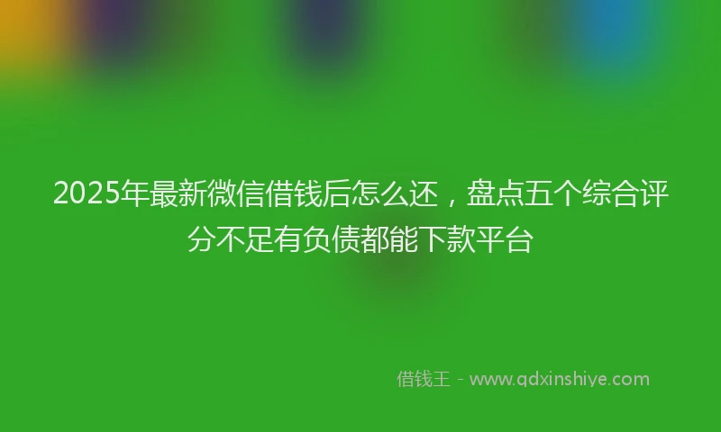 2025年最新微信借钱后怎么还，盘点五个综合评分不足有负债都能下款平台