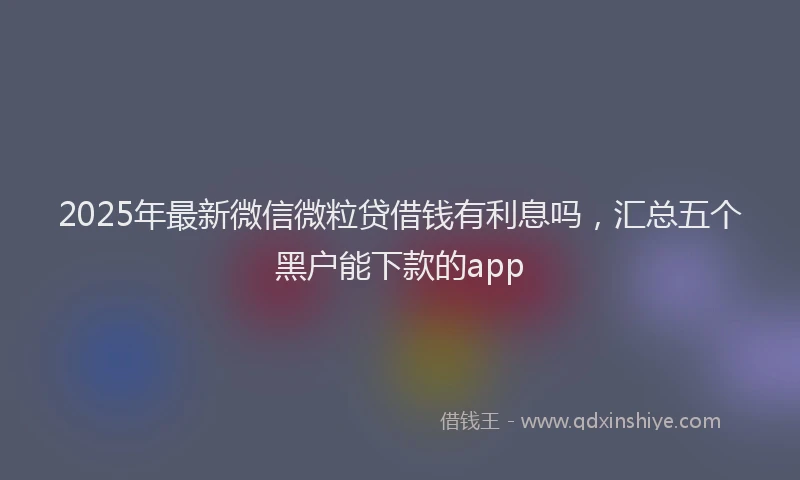 2025年最新微信微粒贷借钱有利息吗，汇总五个黑户能下款的app