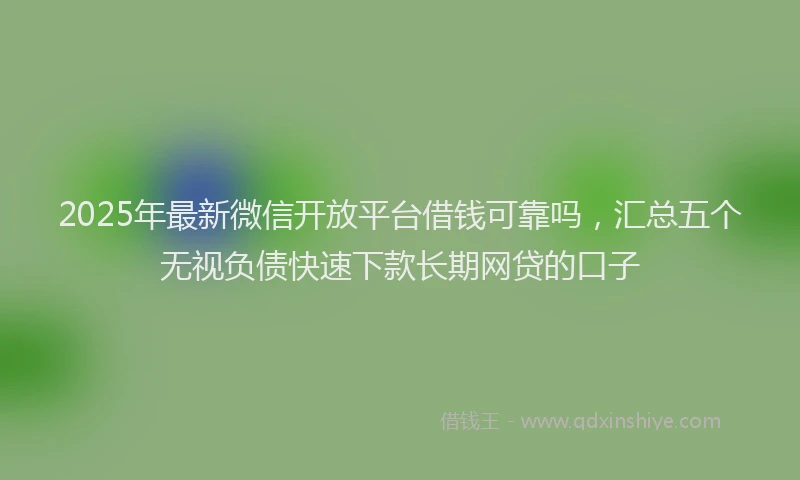 2025年最新微信开放平台借钱可靠吗，汇总五个无视负债快速下款长期网贷的口子