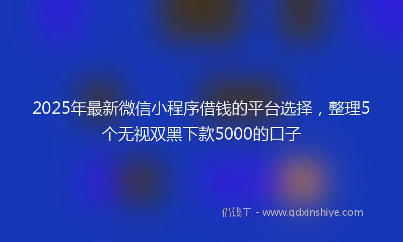 2025年最新微信小程序借钱的平台选择，整理5个无视双黑下款5000的口子