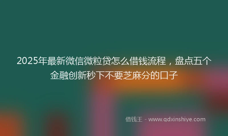 2025年最新微信微粒贷怎么借钱流程，盘点五个金融创新秒下不要芝麻分的口子