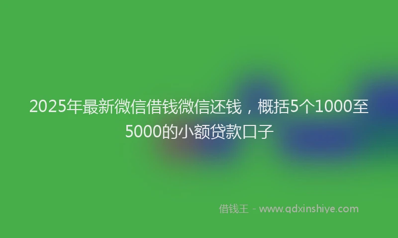 2025年最新微信借钱微信还钱，概括5个1000至5000的小额贷款口子