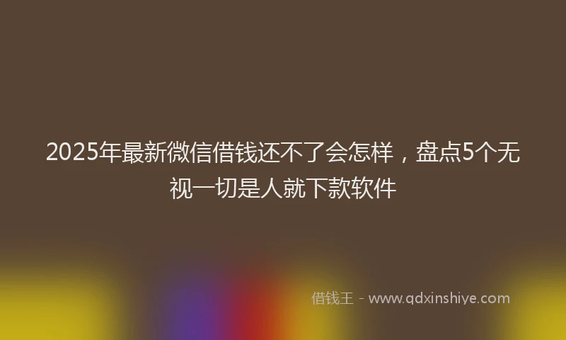 2025年最新微信借钱还不了会怎样，盘点5个无视一切是人就下款软件