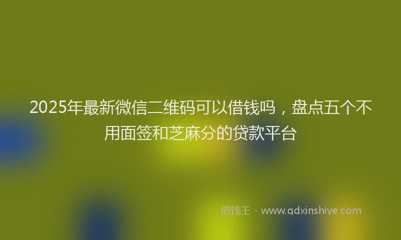 2025年最新微信二维码可以借钱吗，盘点五个不用面签和芝麻分的贷款平台
