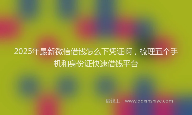 2025年最新微信借钱怎么下凭证啊，梳理五个手机和身份证快速借钱平台