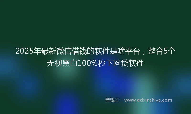 2025年最新微信借钱的软件是啥平台，整合5个无视黑白100%秒下网贷软件