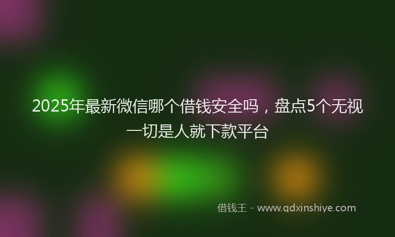 2025年最新微信哪个借钱安全吗，盘点5个无视一切是人就下款平台
