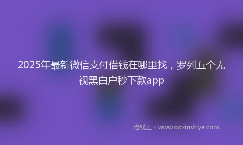 2025年最新微信支付借钱在哪里找，罗列五个无视黑白户秒下款app