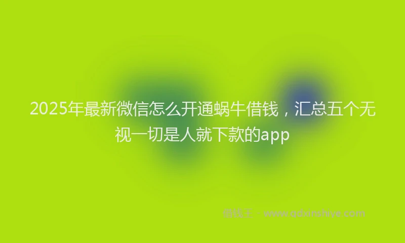 2025年最新微信怎么开通蜗牛借钱，汇总五个无视一切是人就下款的app