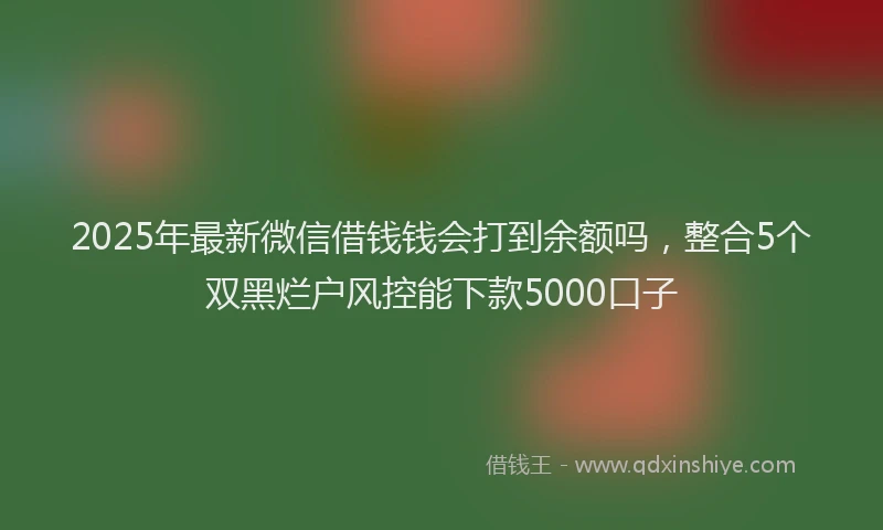2025年最新微信借钱钱会打到余额吗，整合5个双黑烂户风控能下款5000口子