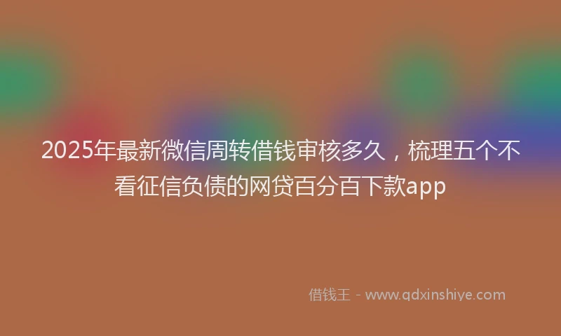 2025年最新微信周转借钱审核多久，梳理五个不看征信负债的网贷百分百下款app