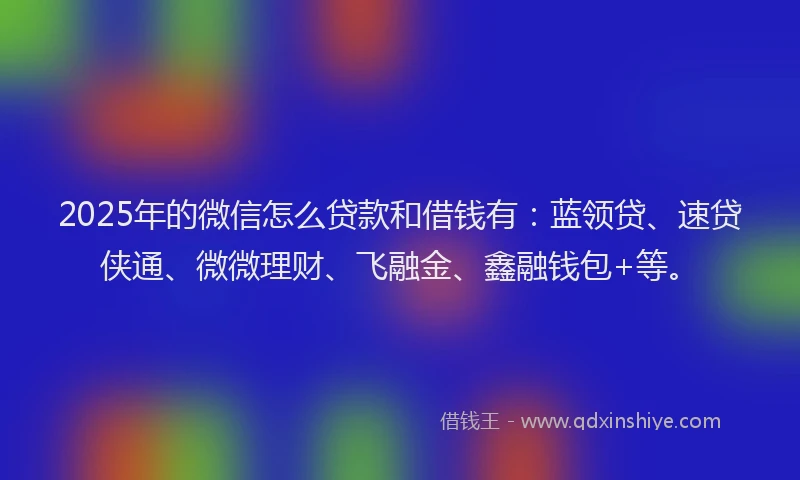 2025年的微信怎么贷款和借钱有：蓝领贷、速贷侠通、微微理财、飞融金、鑫融钱包+等。