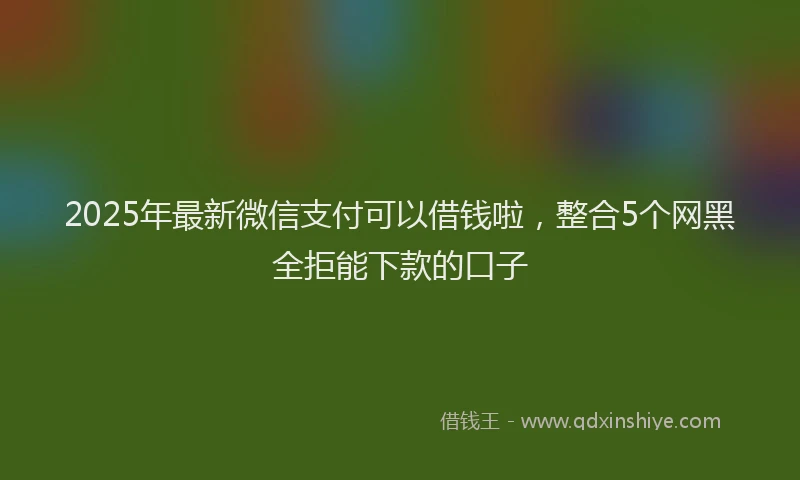 2025年最新微信支付可以借钱啦，整合5个网黑全拒能下款的口子