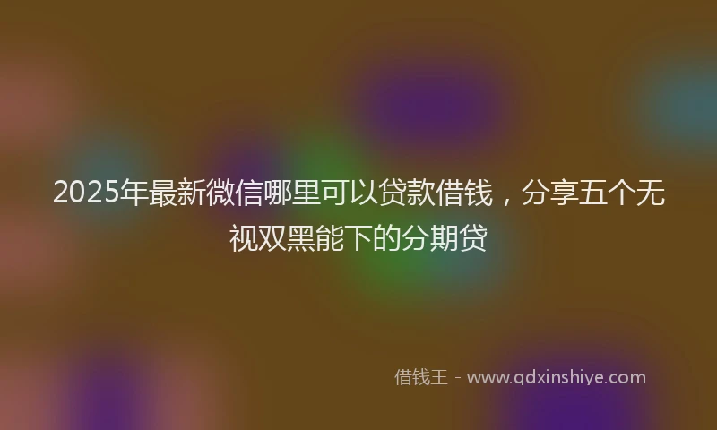 2025年最新微信哪里可以贷款借钱，分享五个无视双黑能下的分期贷