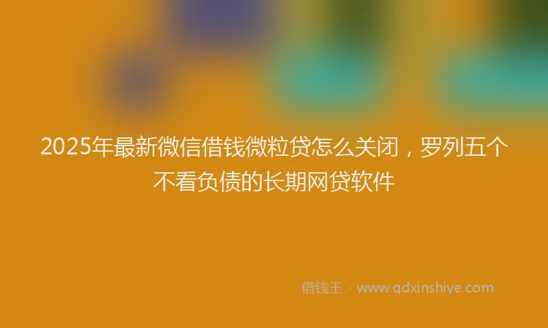 2025年最新微信借钱微粒贷怎么关闭，罗列五个不看负债的长期网贷软件