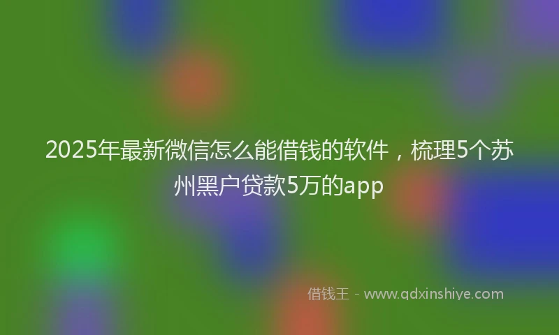 2025年最新微信怎么能借钱的软件，梳理5个苏州黑户贷款5万的app