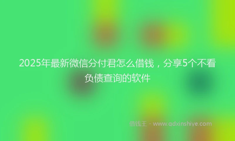 2025年最新微信分付君怎么借钱，分享5个不看负债查询的软件