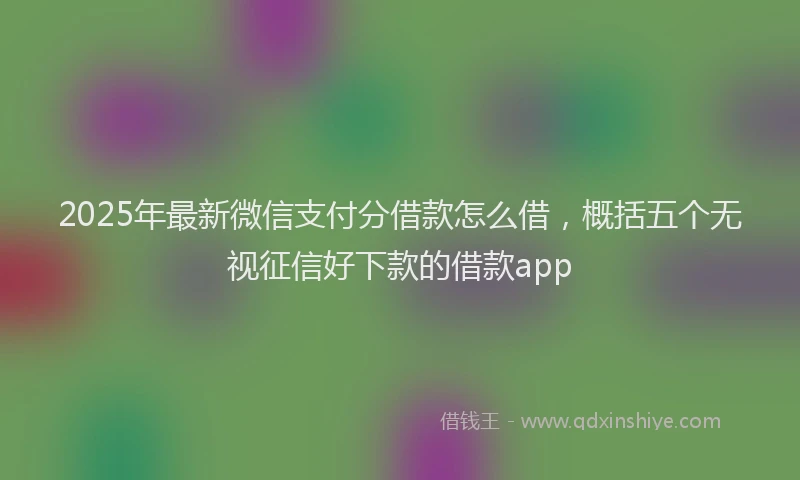 2025年最新微信支付分借款怎么借，概括五个无视征信好下款的借款app