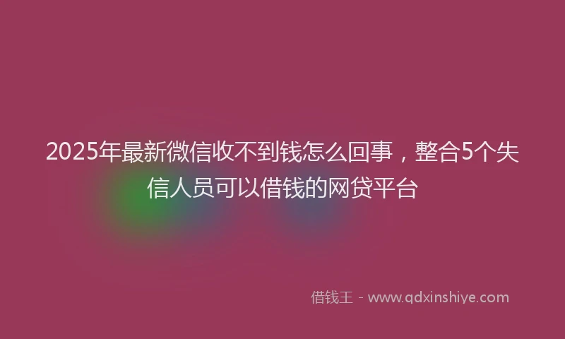 2025年最新微信收不到钱怎么回事，整合5个失信人员可以借钱的网贷平台