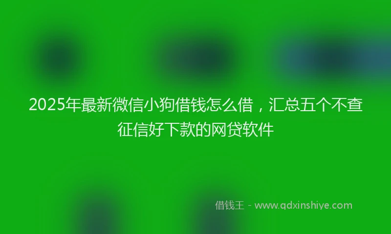 2025年最新微信小狗借钱怎么借，汇总五个不查征信好下款的网贷软件