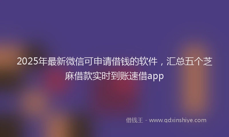 2025年最新微信可申请借钱的软件，汇总五个芝麻借款实时到账速借app